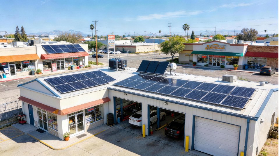 Small and medium commercial solar energy storage application