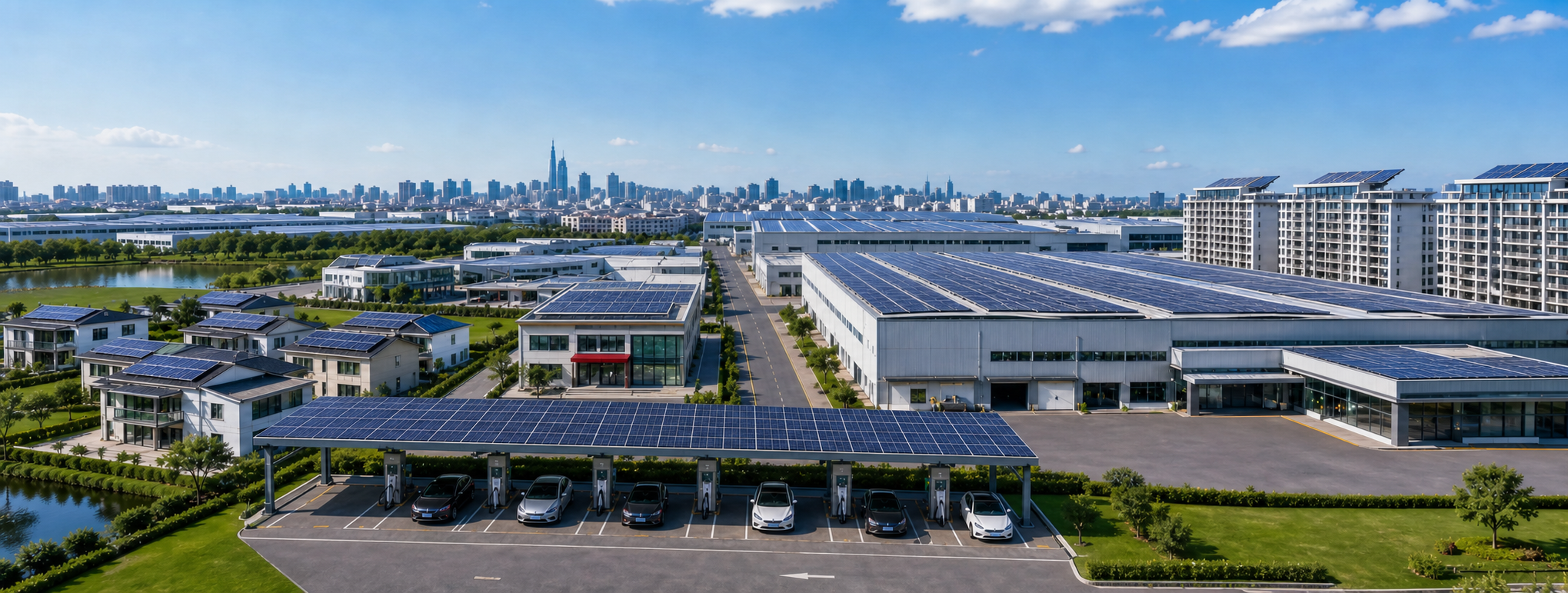 Solar energy storage city background